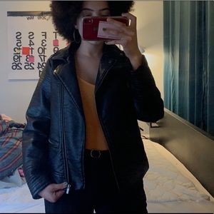 Zara faux leather girls biker jacket✨